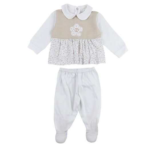 2-piece clinical suit cotton with Birillini flower 5994BGB