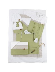 Coordinato 6 pezzi corredino neonato misto lino Teneri & Belli T153