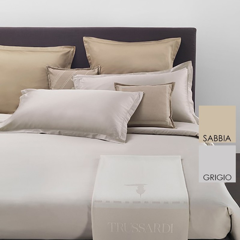 Logo Line - double size bed sheets satin cotton by Trussardi Home