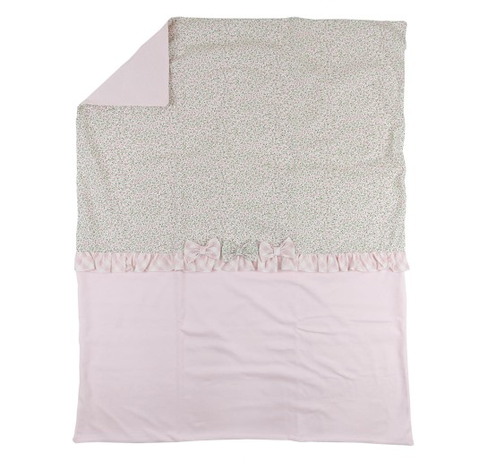 Copertina cotone per culletta con fiorellini 2