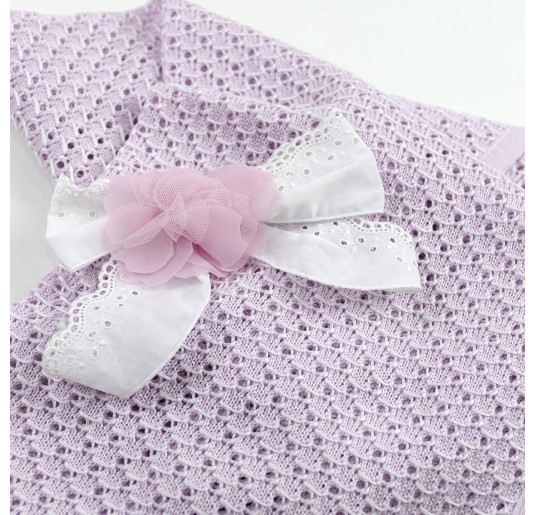 Yarn shawl blanket with bow by Stella EL4080 2