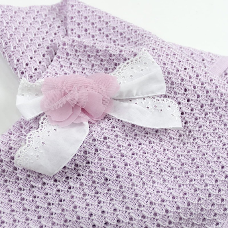 Yarn shawl blanket with bow by Stella...