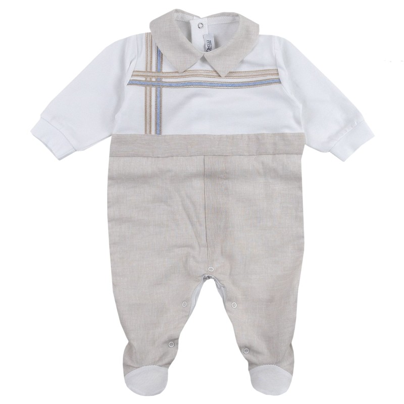 Baby boy onesie linen and cotton by Teneri & Belli TT157