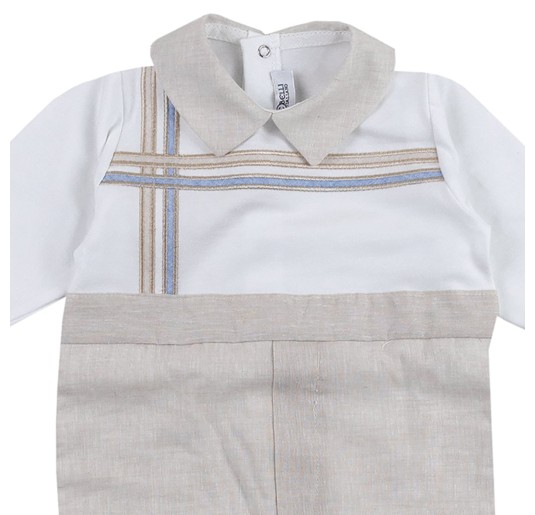 Baby boy onesie linen and cotton by Teneri & Belli TT157 2