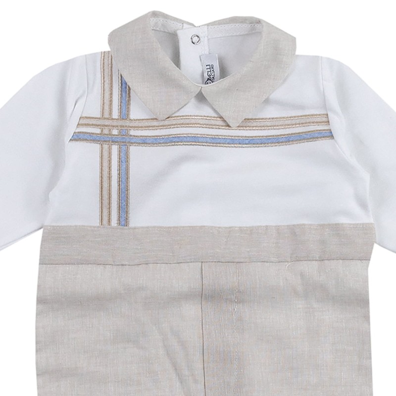 Baby boy onesie linen and cotton by...