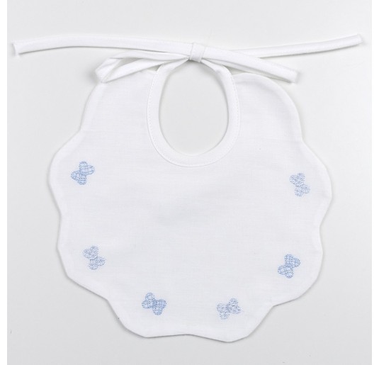 Bows - Newborn Bib embroidered pure cotton 2
