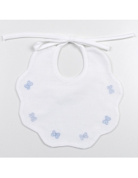 Fiocchetti - Bavaglino ricamato in puro cotone