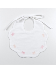 Fiocchetti - Bavaglino ricamato in puro cotone