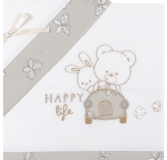 Happy Life - Cot bed sheet set by Mio Piccolo LL893PA 2