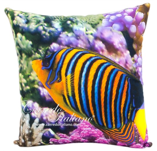 Aquarium - Cuscino arredo in cotone stampa digitale 50x50 cm