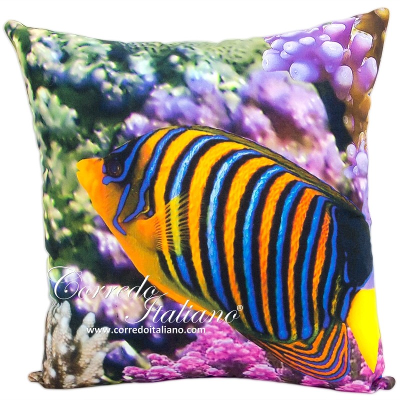 Aquarium - Cuscino arredo in cotone stampa digitale 50x50 cm