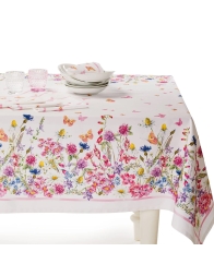 Flower - digital print cotton tablecloth by Caleffi x12