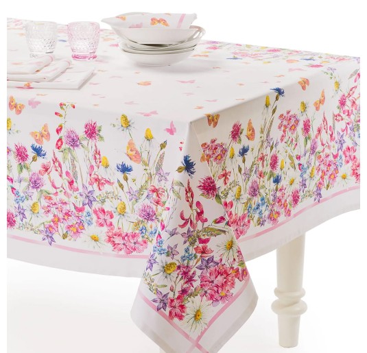 Flower - digital print cotton tablecloth by Caleffi x12 2
