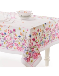 Flower - digital print cotton tablecloth by Caleffi x12