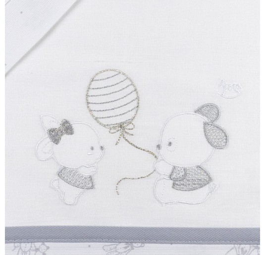 Bunnies & Balloon - Cradle sheet set Mio Piccolo LC898GR 2