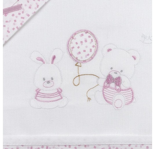 Orsetti Rosa - Set lenzuola culletta e carrozzina 2