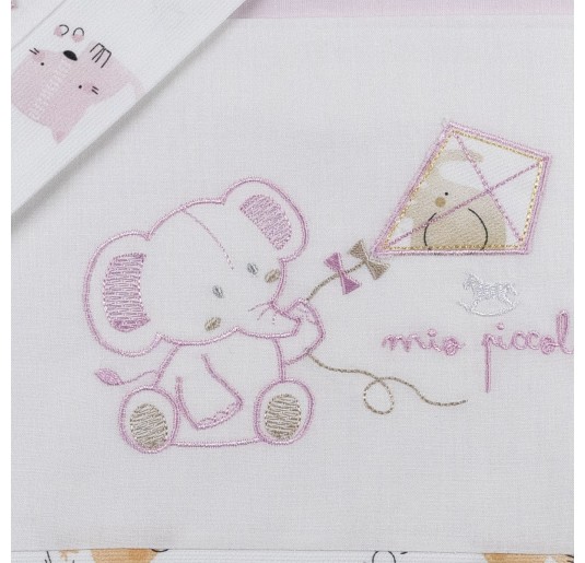 Elefantino Pink - Set lenzuola culletta e carrozzina 2