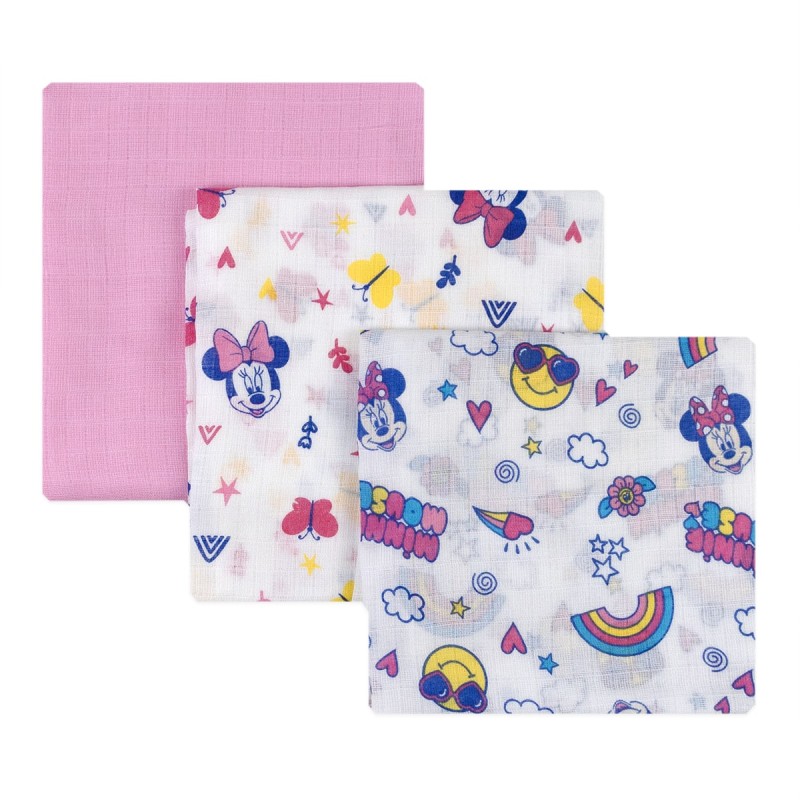 Minnie - 3-PACK Square teaseled surface Muslins Disney WX6104E