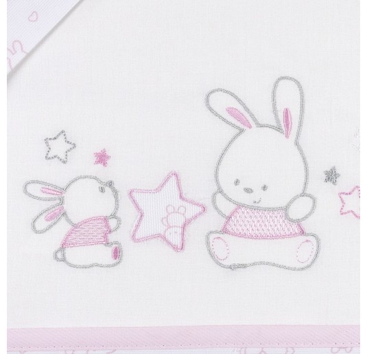 Coniglietti Rosa - Set lenzuola culletta e carrozzina Mio... 2