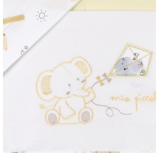 Elefantino Yellow - Set lenzuola culletta e carrozzina 2