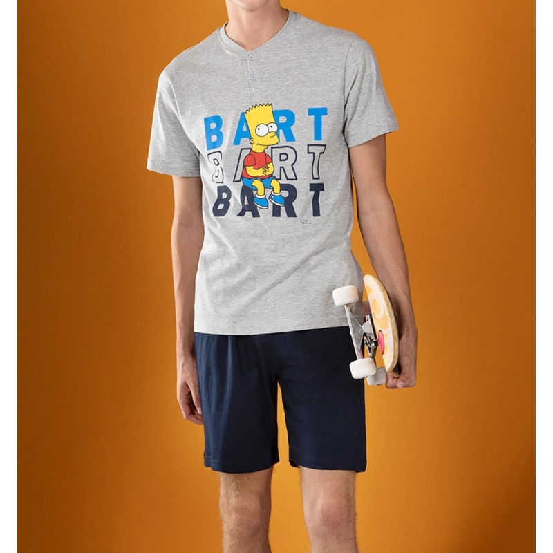 The Simpsons Bart Set Completo Ragazzo: Maglietta E Pantaloncini Coordinati (Taglie 4-20) - Ufficiale
