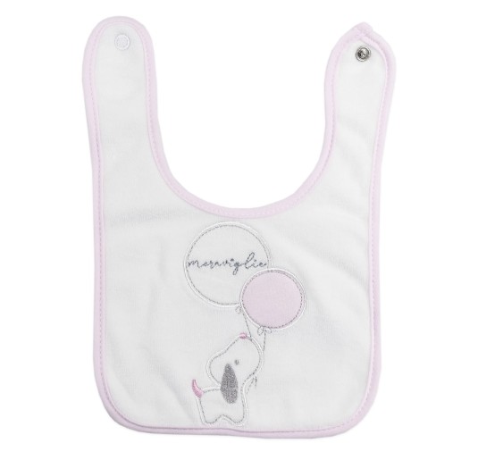 Embroidered bib with clip closure by Ellepi AD9742B 2