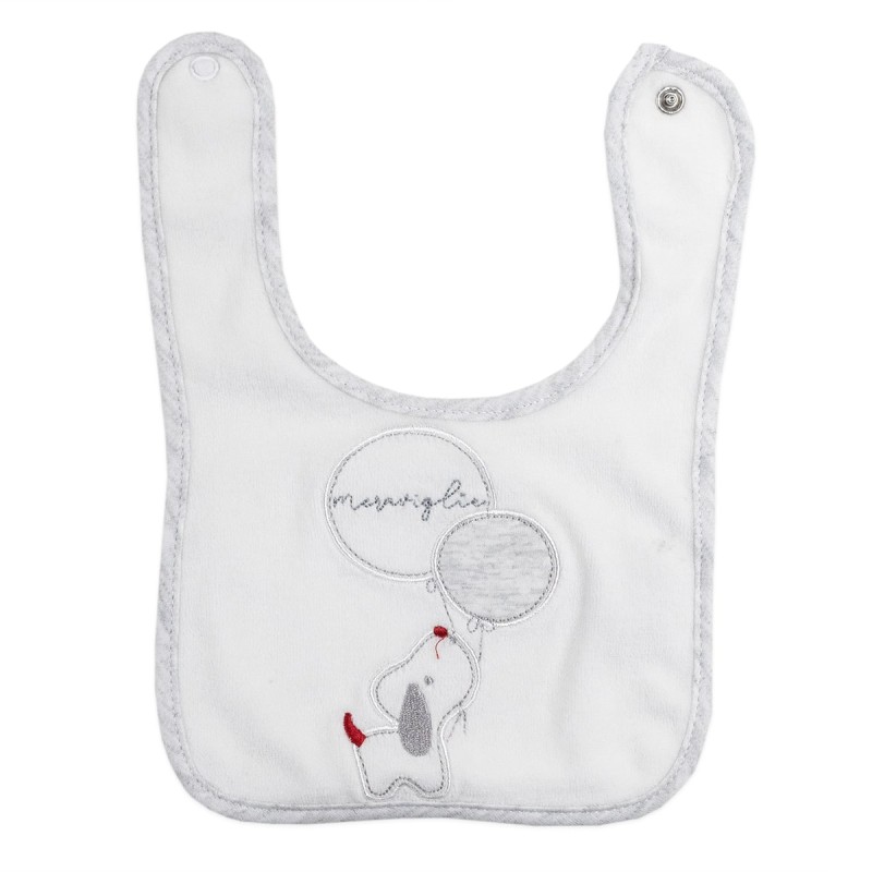 Embroidered bib with clip closure by Ellepi AD9742B