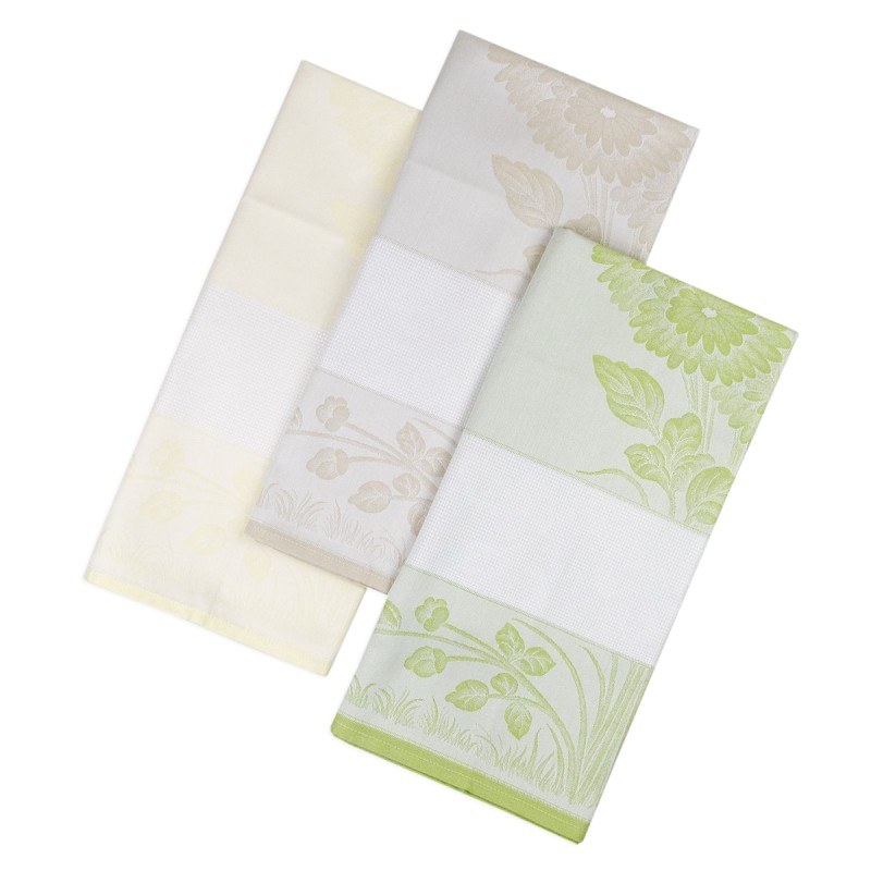 Set of 3 Fiandra cotton towels with aida cloth