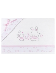 Coniglietti Rosa - Set lenzuola culla lettino Mio Piccolo LL892BR