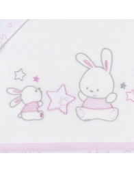 Pink Bunnies - Cot sheet set Mio Piccolo LL892BR