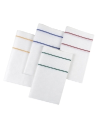 Jacquard cotton tea towels with side Aida cloth band