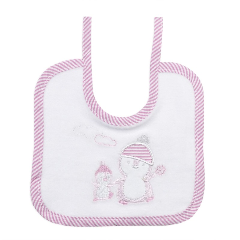 Penguins - embroidered chenille bib by Ellepi AD9701A
