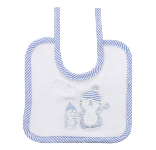 Penguins - embroidered chenille bib by Ellepi AD9701A 2