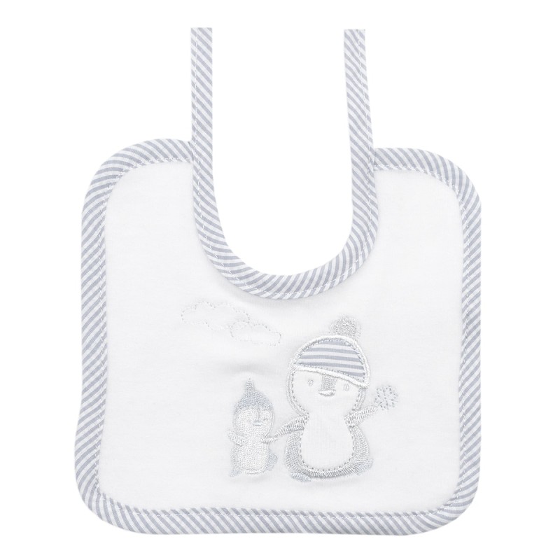 Penguins - embroidered chenille bib by Ellepi AD9701A
