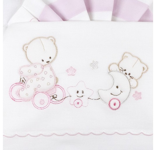 Pink Pajama Bears - Cradle bed sheet set 2