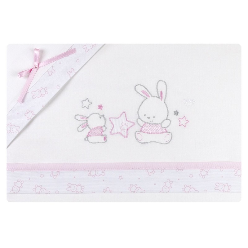 Pink Bunnies - Maxi cradle sheet set next to me Mio Piccolo NXT892BR