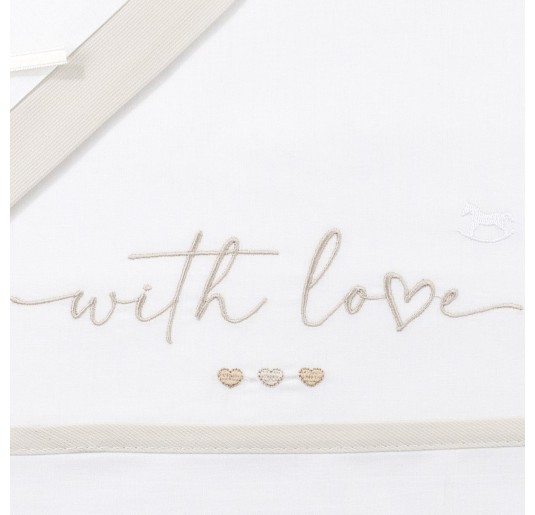 With Love - Cradle Pram sheet set 2