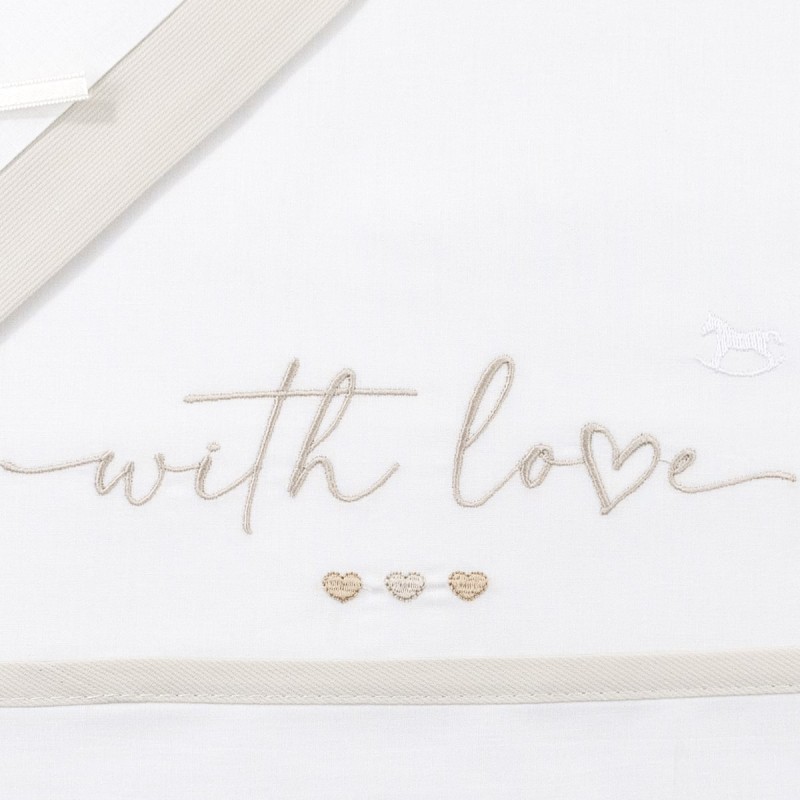 With Love - Cradle Pram sheet set by... With Love - Cradle Pram sheet set by...