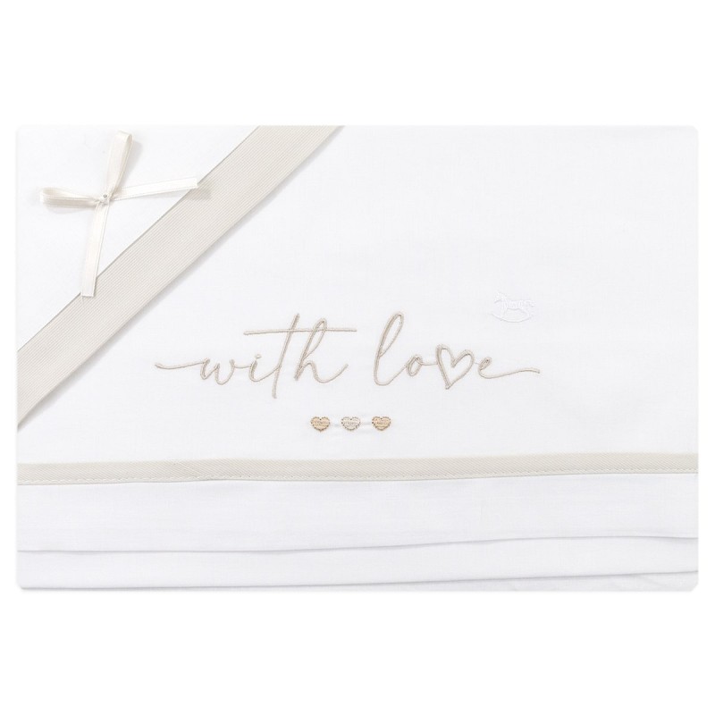 With Love - Cradle Pram sheet set