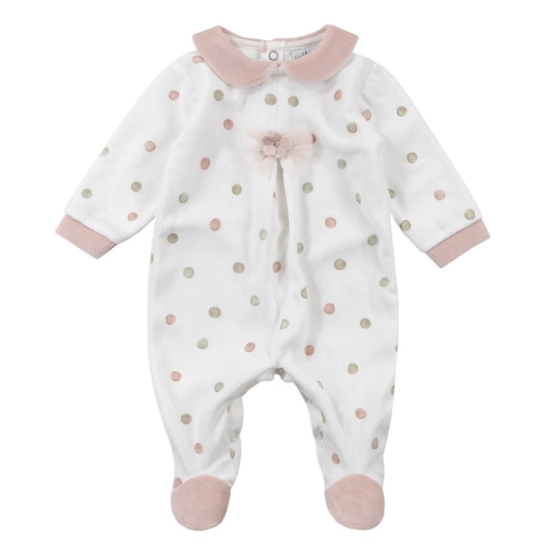 Chenille baby girl onesie by Le Chicche TU5040