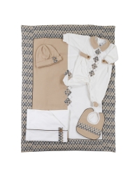 Coordinato 5 pezzi corredino neonato ciniglia Teneri & Belli TBL203