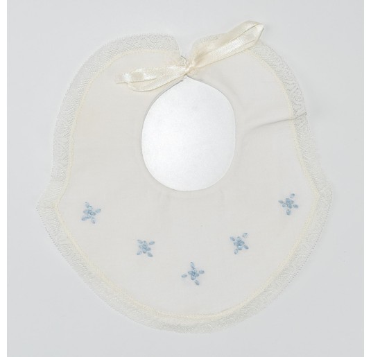 Hand embroidered pure cotton bib BAVC03AZ