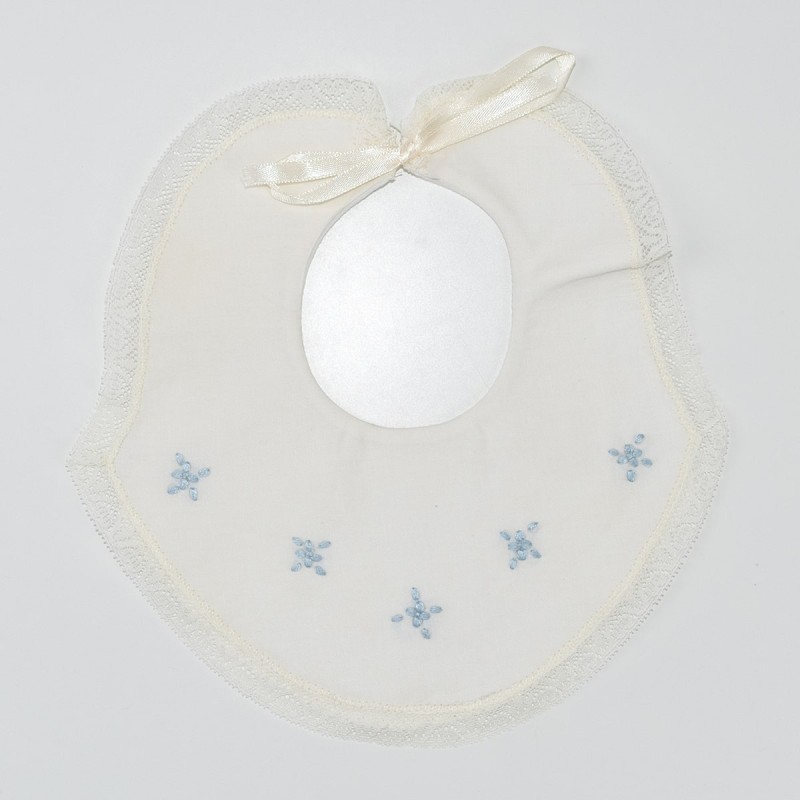 Hand embroidered pure cotton bib BAVC03AZ