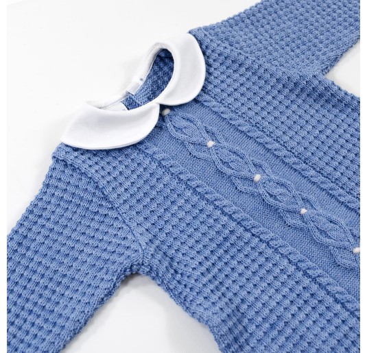 Baby Boy Newborn jumpsuit with collar pure wool by Stella... 2