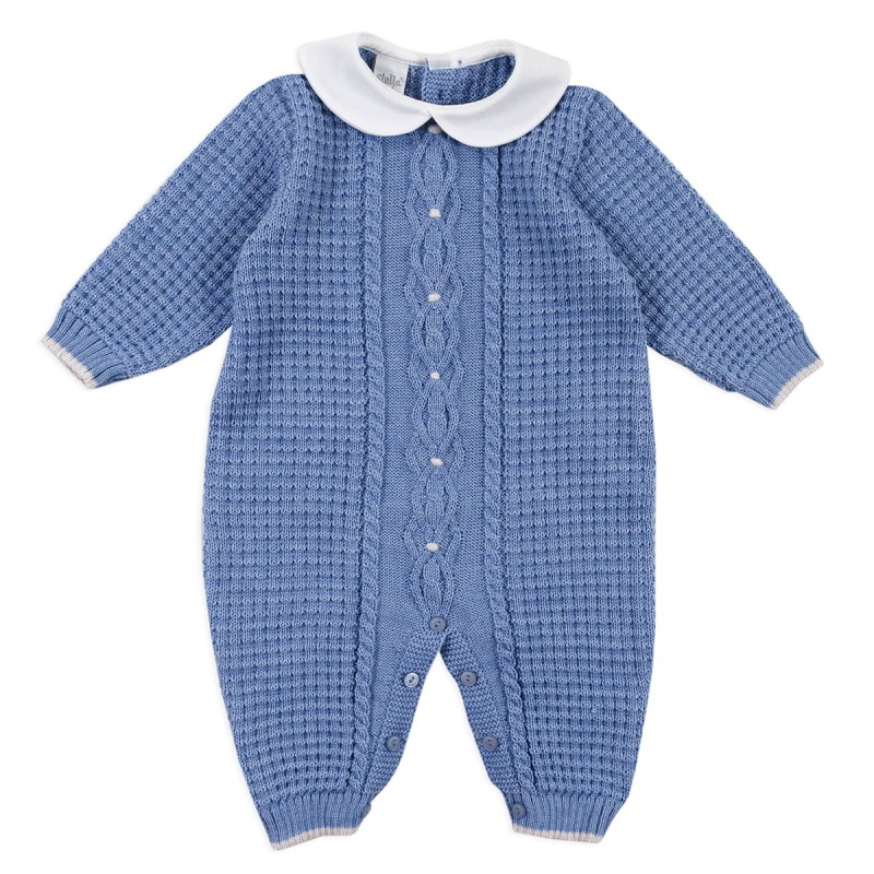 Baby Boy Newborn jumpsuit with collar pure wool by Stella IG8610