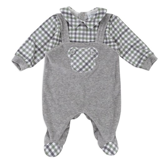 Coordinated baby layette chenille by Le Chicche LCH5230GR 2