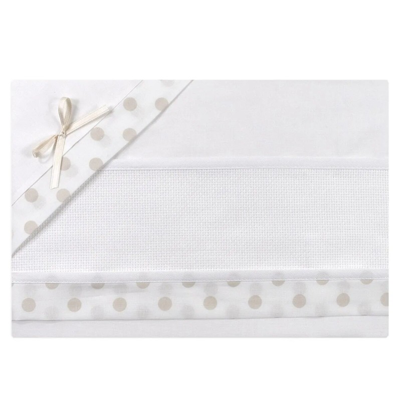 Cot bed sheet set to embroider CI14AI02PQBG