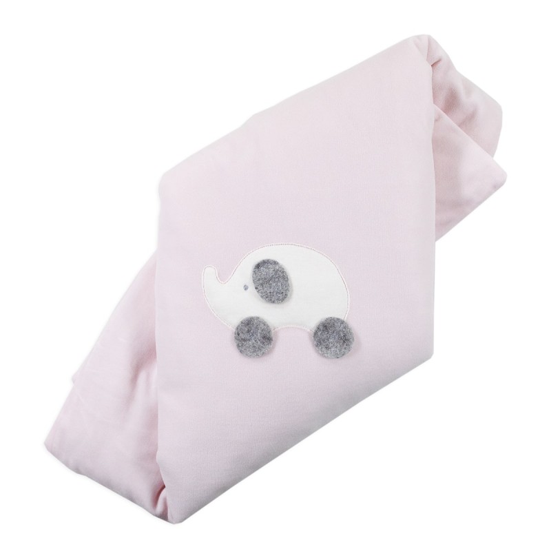 Pink Elephant - Blanket chenille for cradle pram Coccode' C58453A-RR