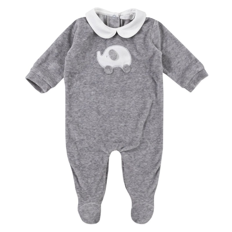 Chenille onesie with Coccode' elephant C58007AGR