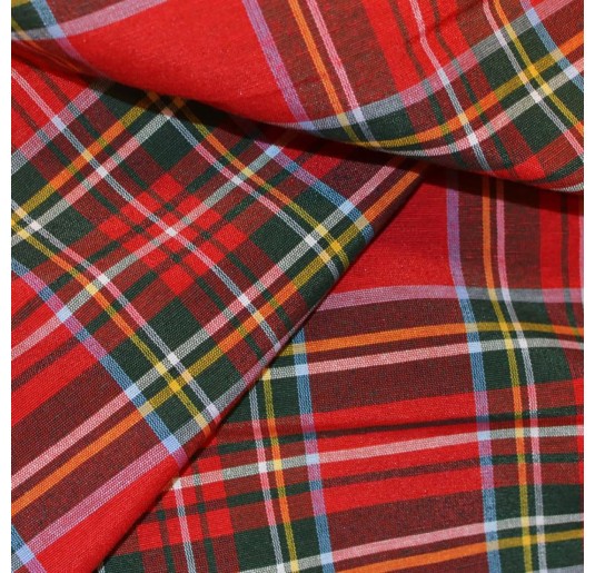 Tartan fabric by the meter 100% pure cotton width 280 cm...